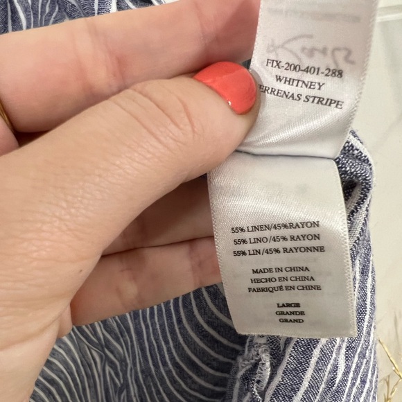 Rails Whitney Terreras Stripe | Size Large Blue and White - Picture 4 of 4